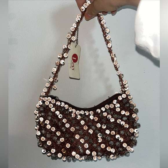 Lexy Unique Copper Beaded & Wire Small Handmade Evening Handbag - Picture 10 of 15